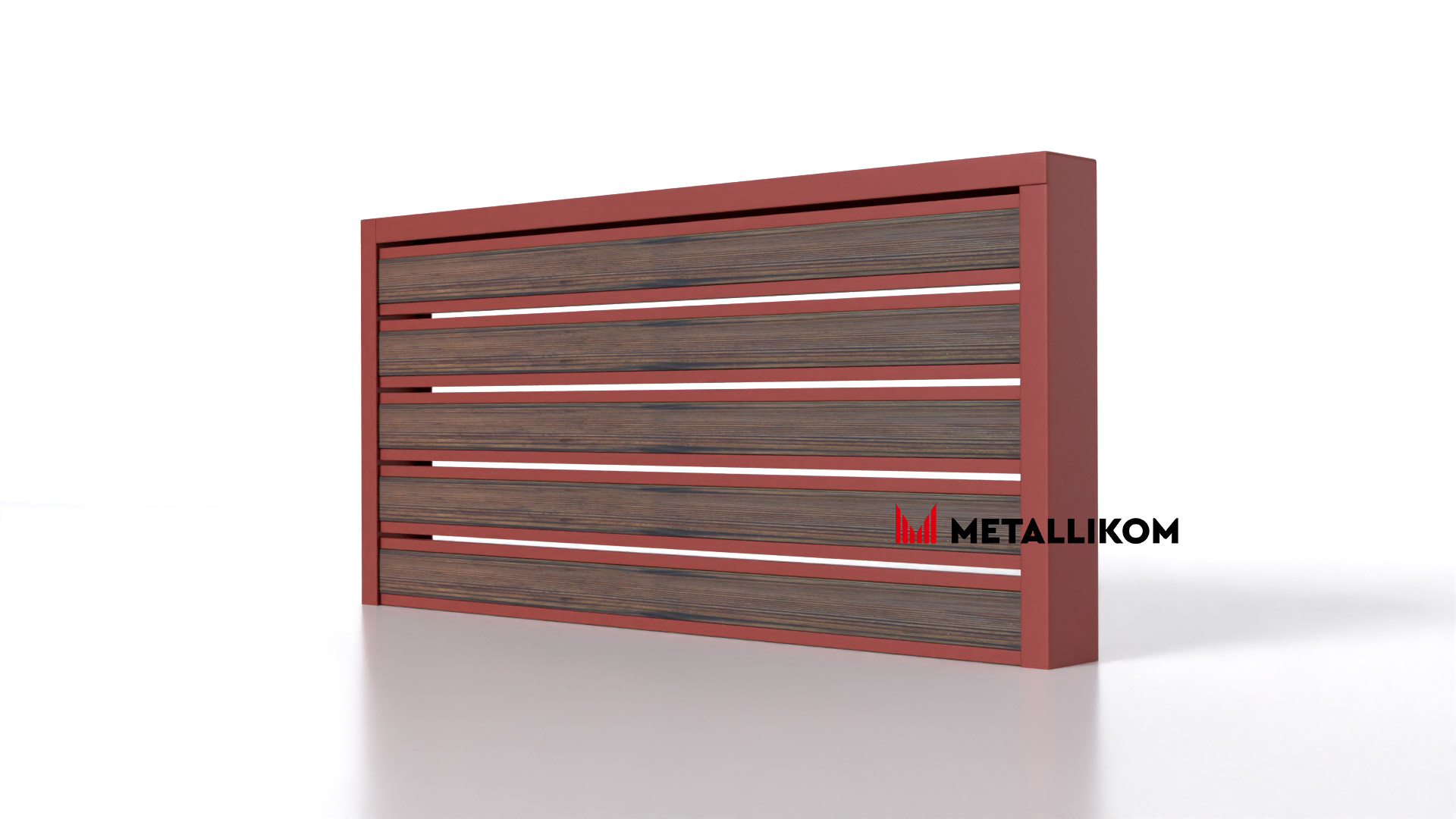 Планкен для забора Printec под дерево 120 mm RAL 3009 – покрытие матовое, толщина 0,45 мм