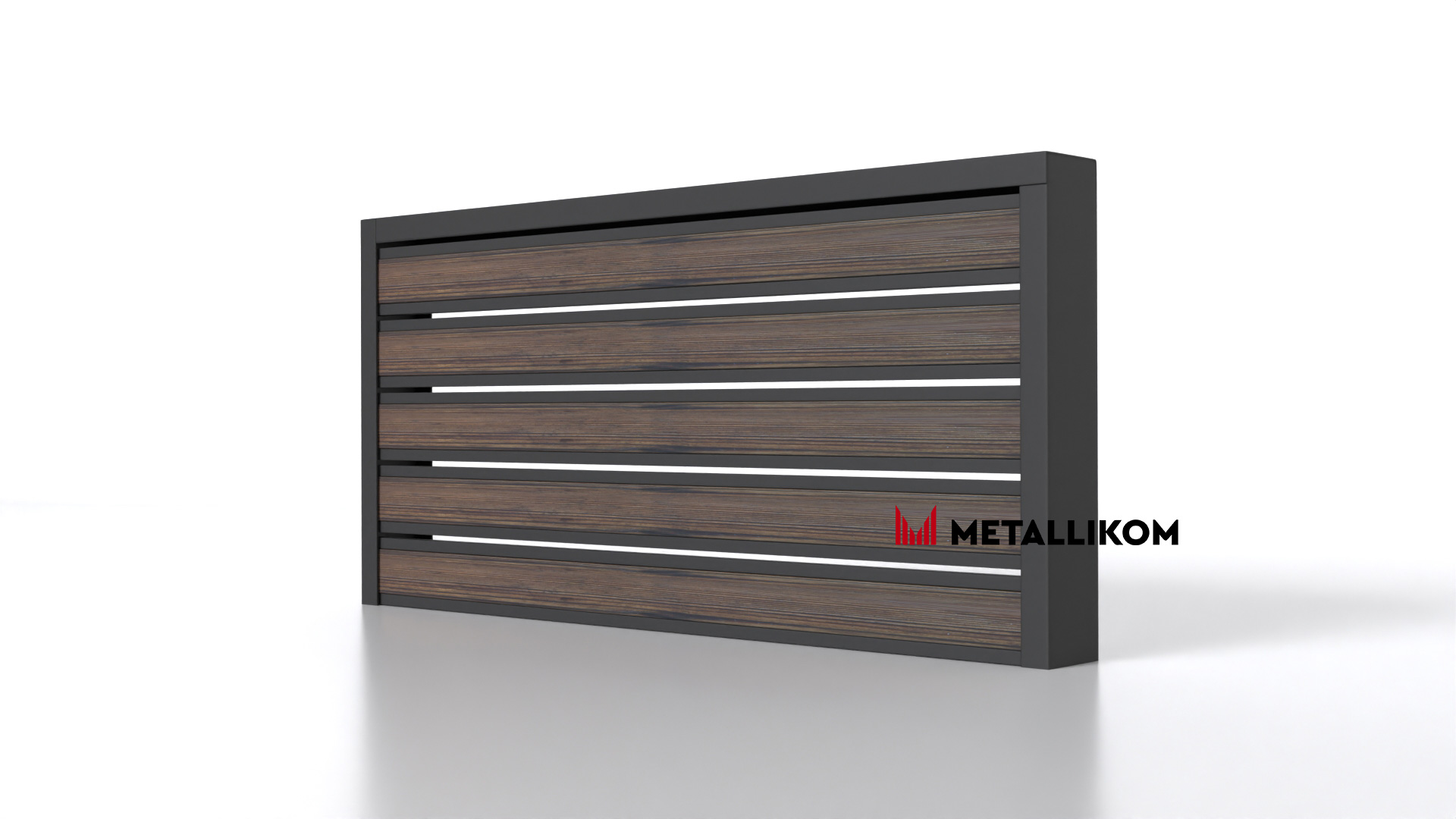 Планкен для забора Printec под дерево 120 mm RAL 7024 – покрытие полиэстер, толщина 0,45 мм